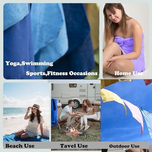 Toalla de Playa Microfibra Isuaia 30x60 cm Azul Real Secado Rápido