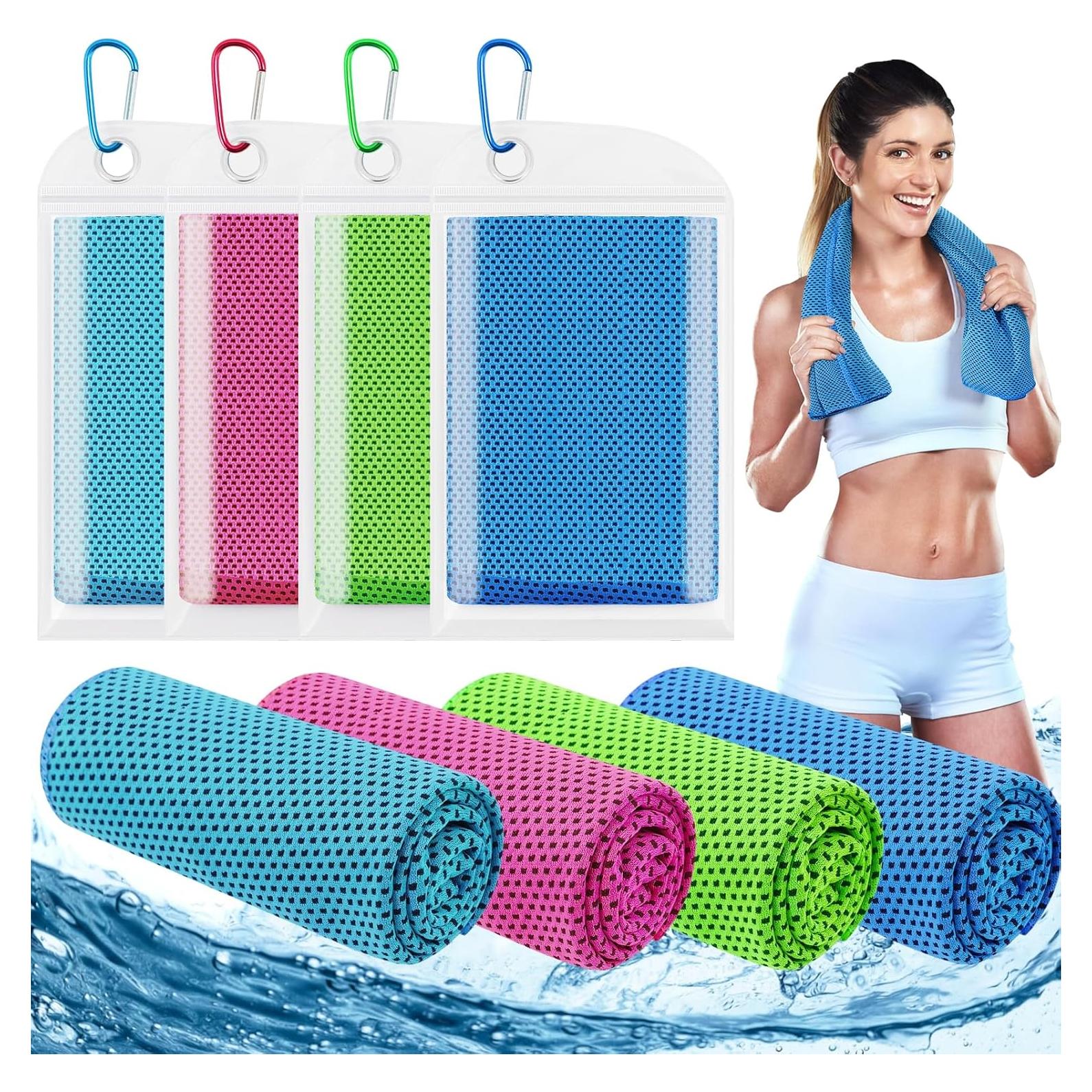 Paquete de 4 Toallas Refrigerantes Leuceiy 101.6x30.5cm Microfibra