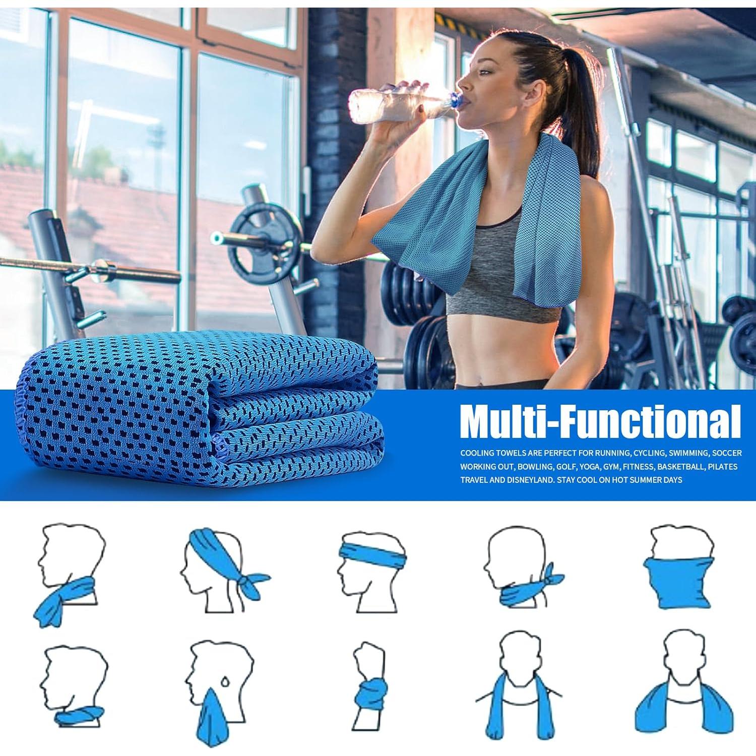 Paquete de 4 Toallas Refrigerantes Leuceiy 101.6x30.5cm Microfibra