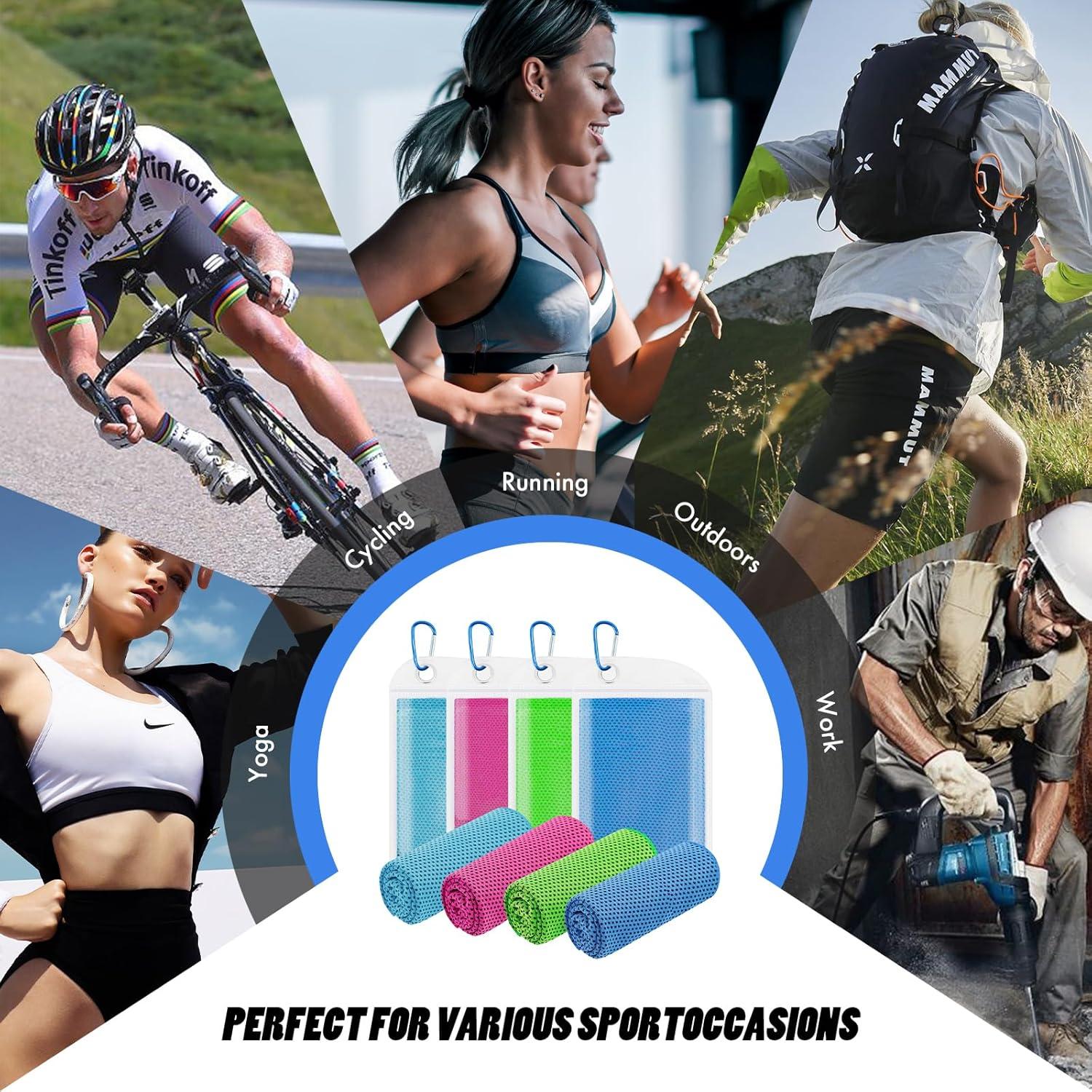 Paquete de 4 Toallas Refrigerantes Leuceiy 101.6x30.5cm Microfibra