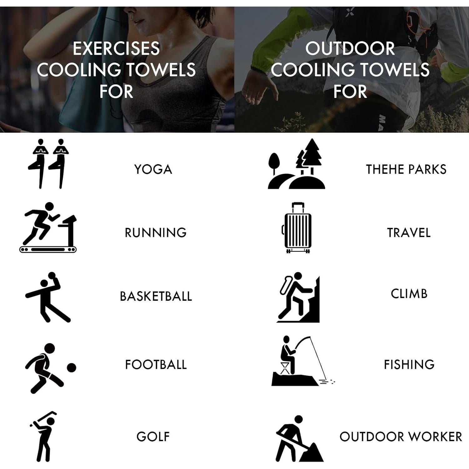 Paquete de 4 Toallas Refrigerantes Leuceiy 101.6x30.5cm Microfibra