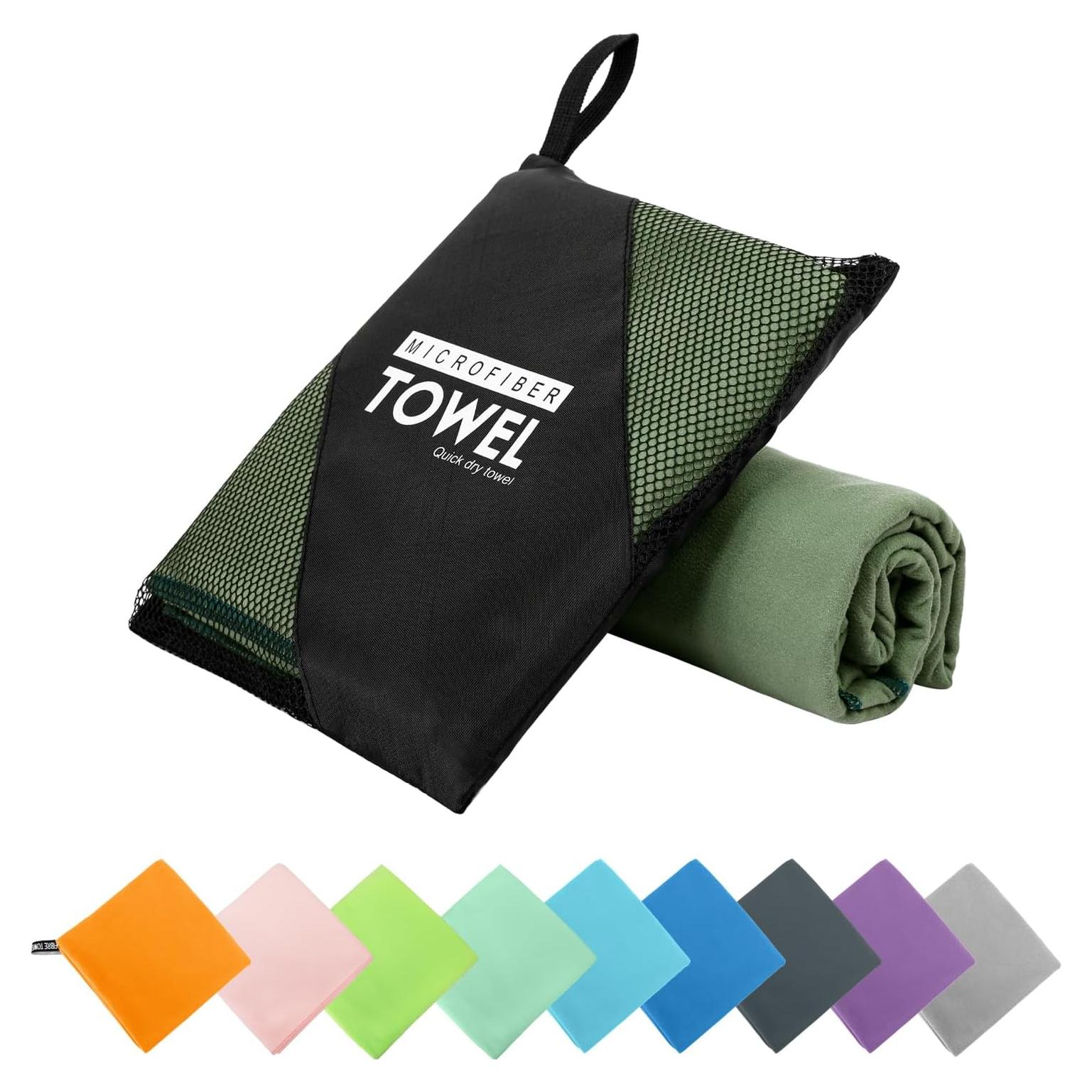 Toalla de Playa ZIUDBOC Microfibra 60x120 cm Verde Ejército