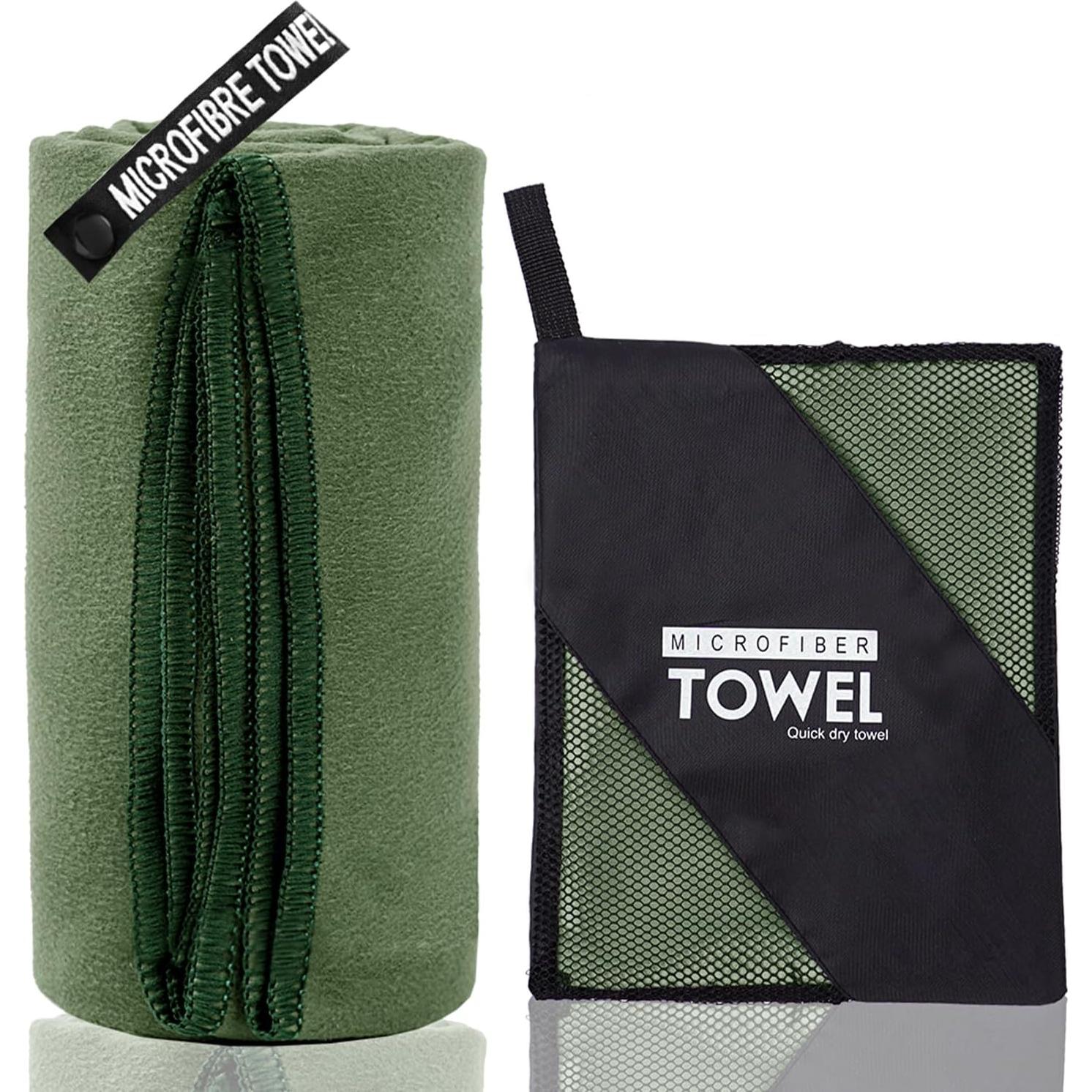 Toalla de Playa ZIUDBOC Microfibra 60x120 cm Verde Ejército