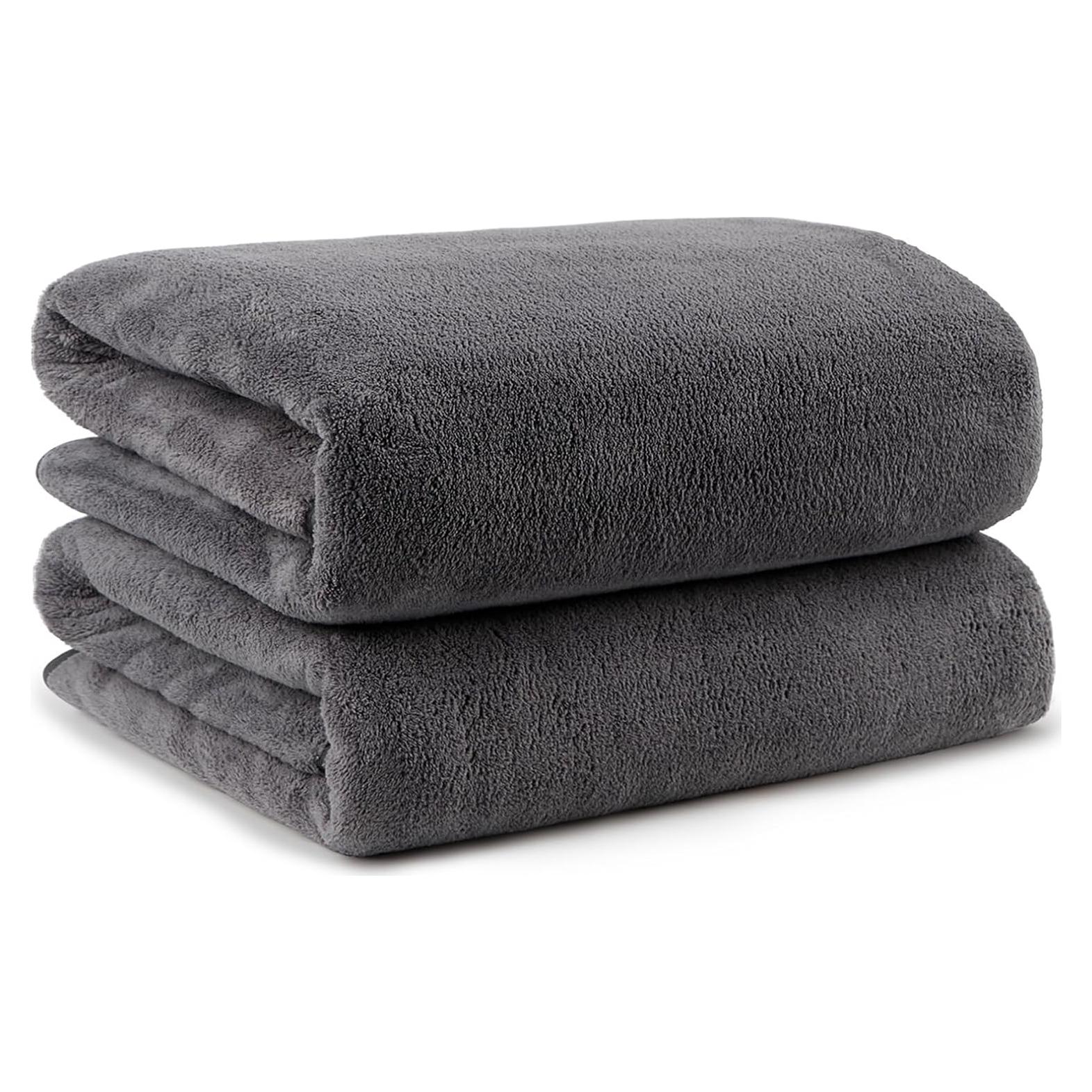 Paquete de 2 Toallas de Baño Orighty Microfibra Gris 68x137 cm