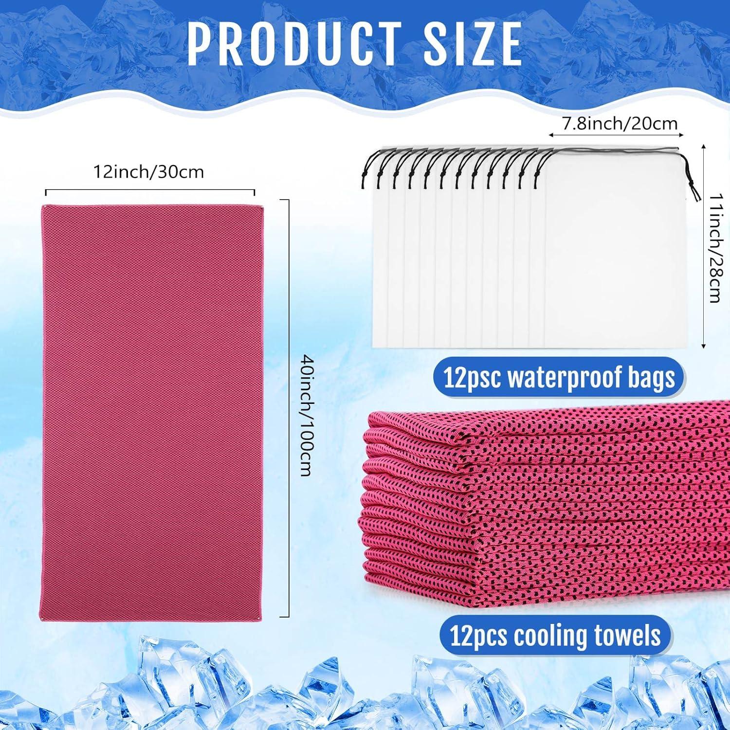 Toallas Refrigerantes Hosuly 12 Pcs 30x102 cm para Gimnasio