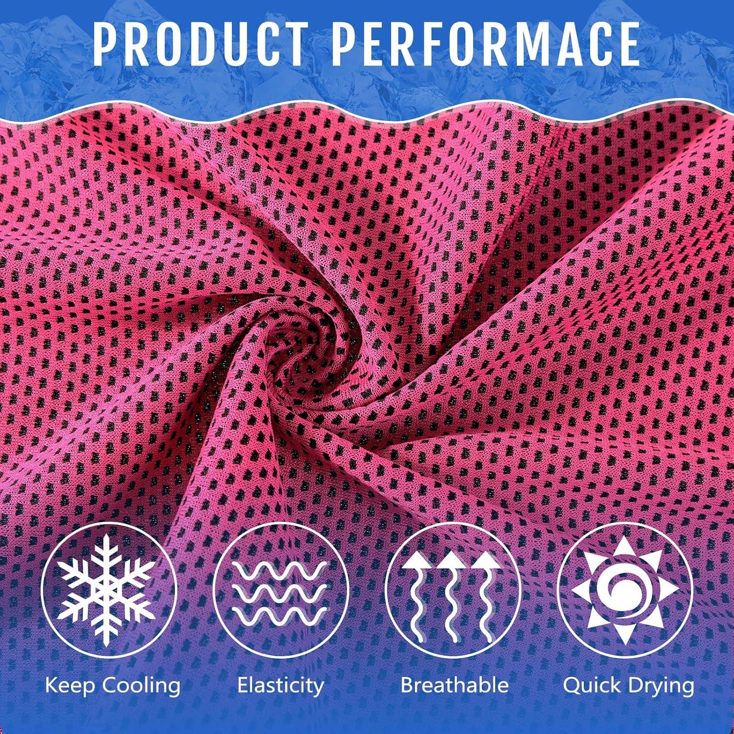 Toallas Refrigerantes Hosuly 12 Pcs 30x102 cm para Gimnasio