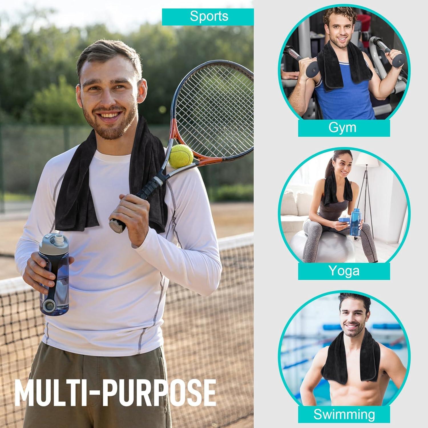 Toallas de Microfibra SINLAND Paquete de 3 para Gimnasio 40x81cm