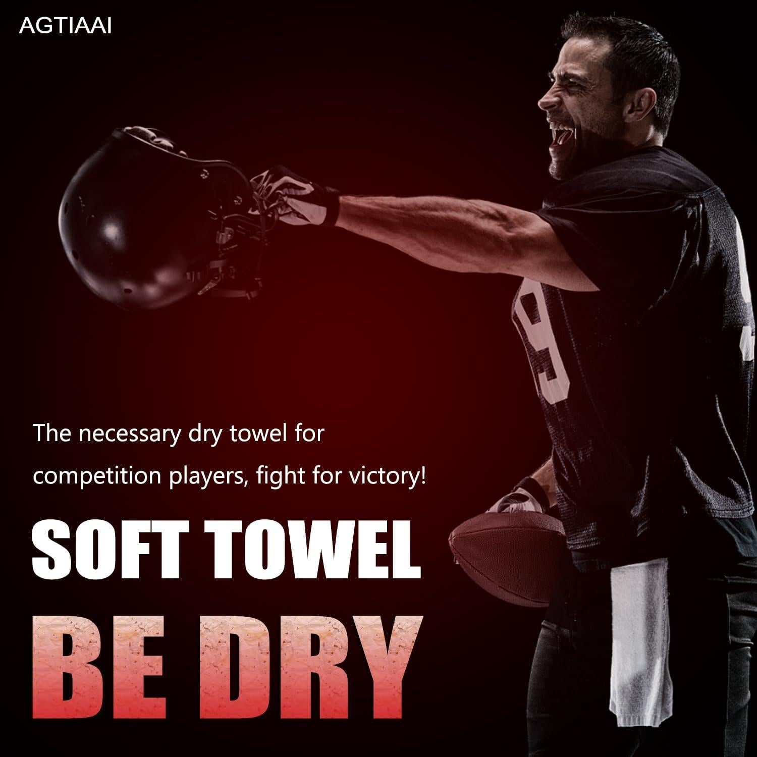 Toalla Deportiva de Algodón AGTIAAI Blanca 50x11 cm para Fútbol