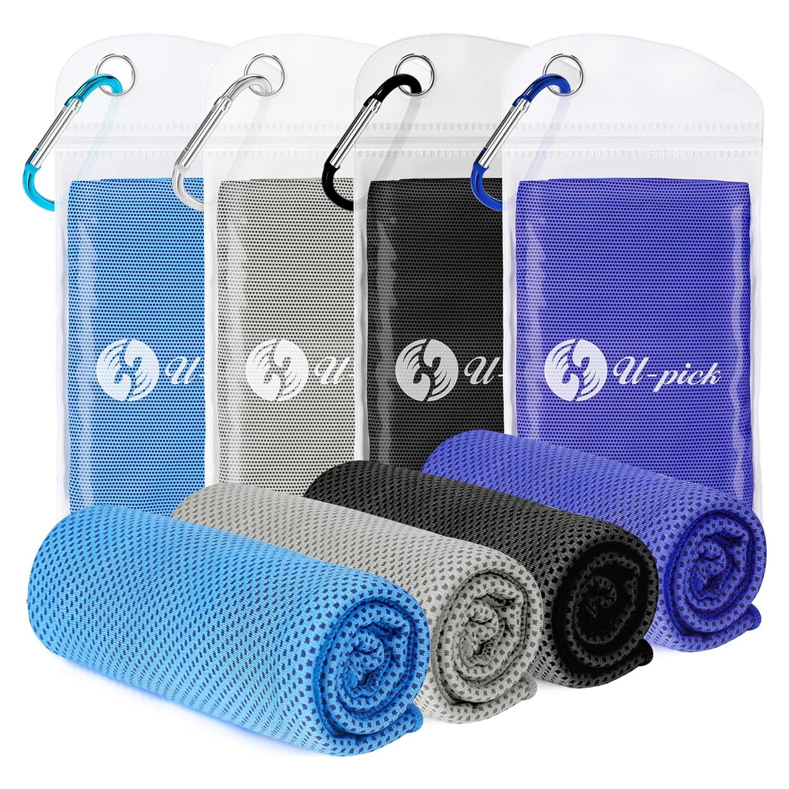 Toallas de Enfriamiento U-pick 4 Unidades 101.6x30.5cm Microfibra