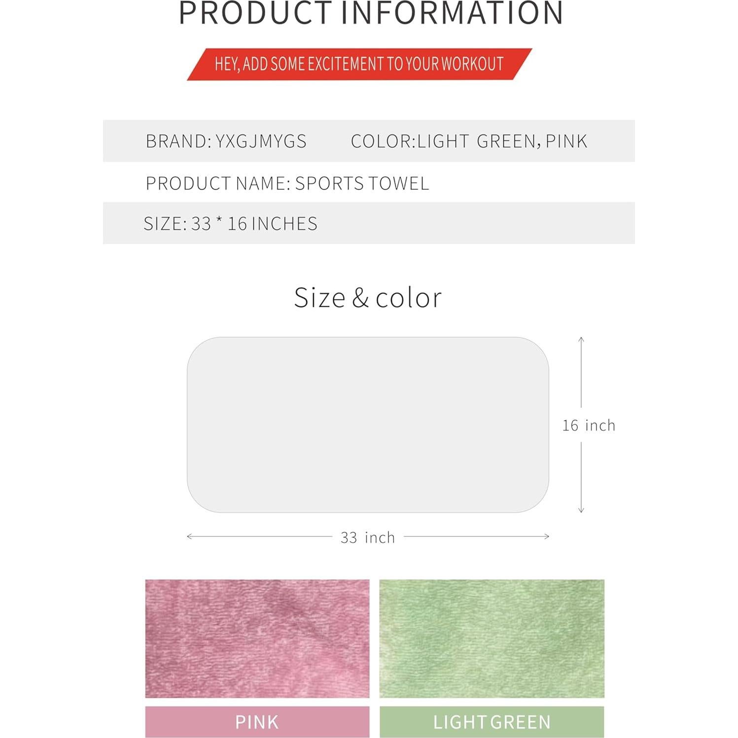 Juego de Toallas Deportivas YXGJMYGS 2 Piezas 84x41 cm