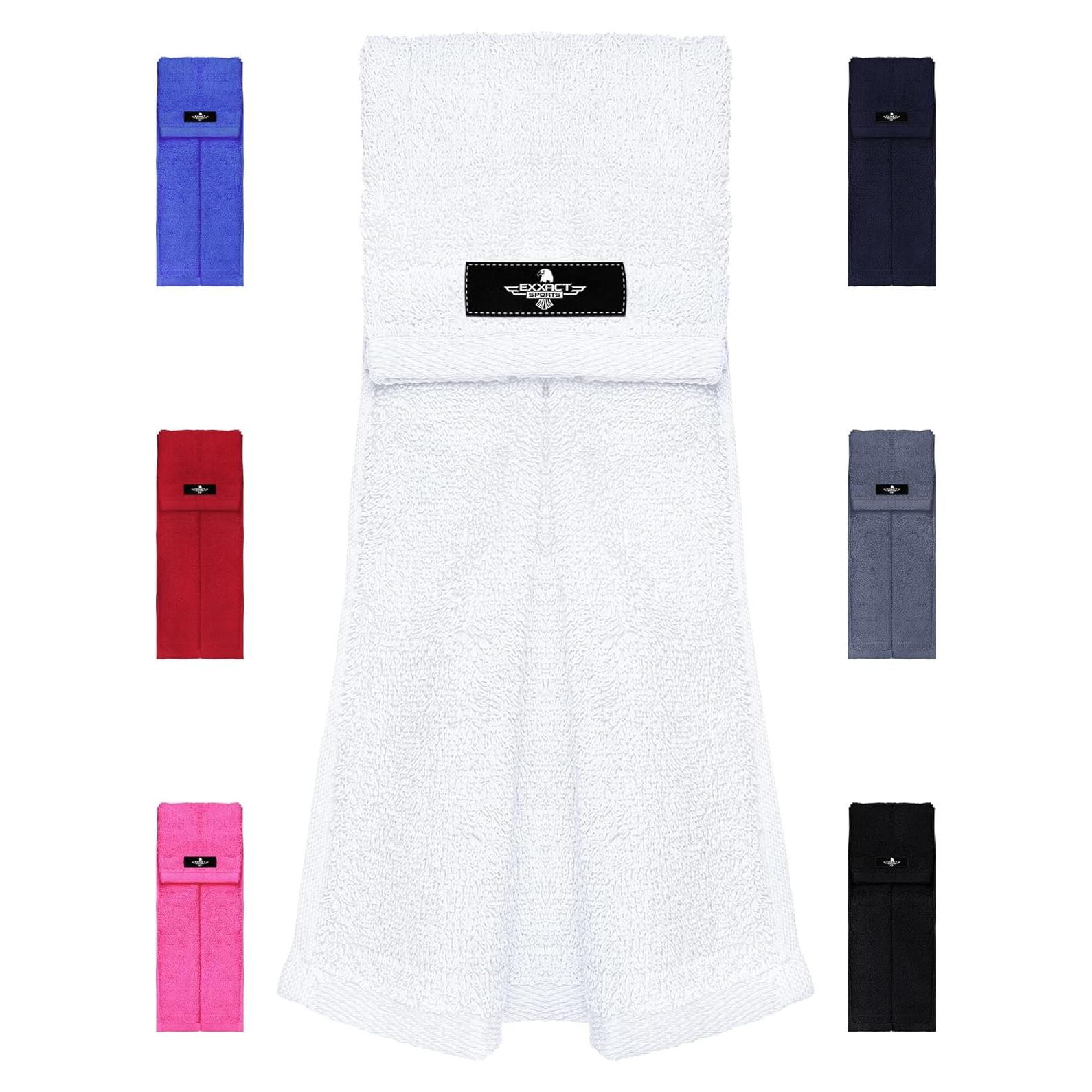 Toalla de Fútbol Exxact Sports Blanca 50.8x10.16cm con Gancho