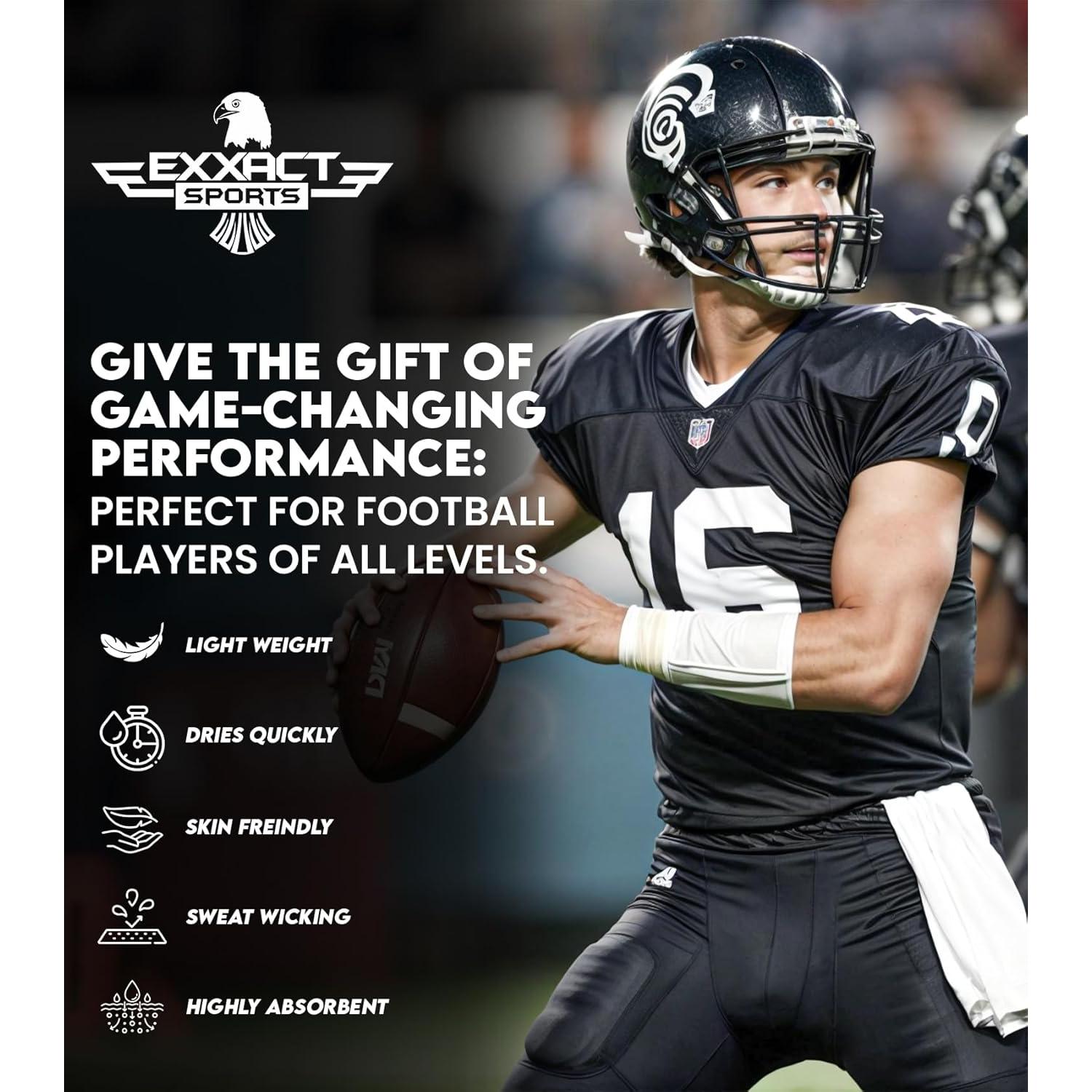 Toalla de Fútbol Exxact Sports Blanca 50.8x10.16cm con Gancho