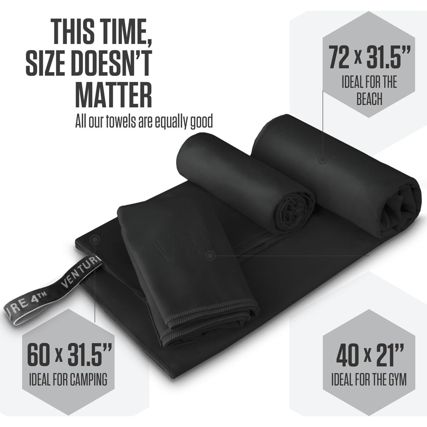 Toalla de Secado Rápido VENTURE 4TH Microfibra Extra Grande