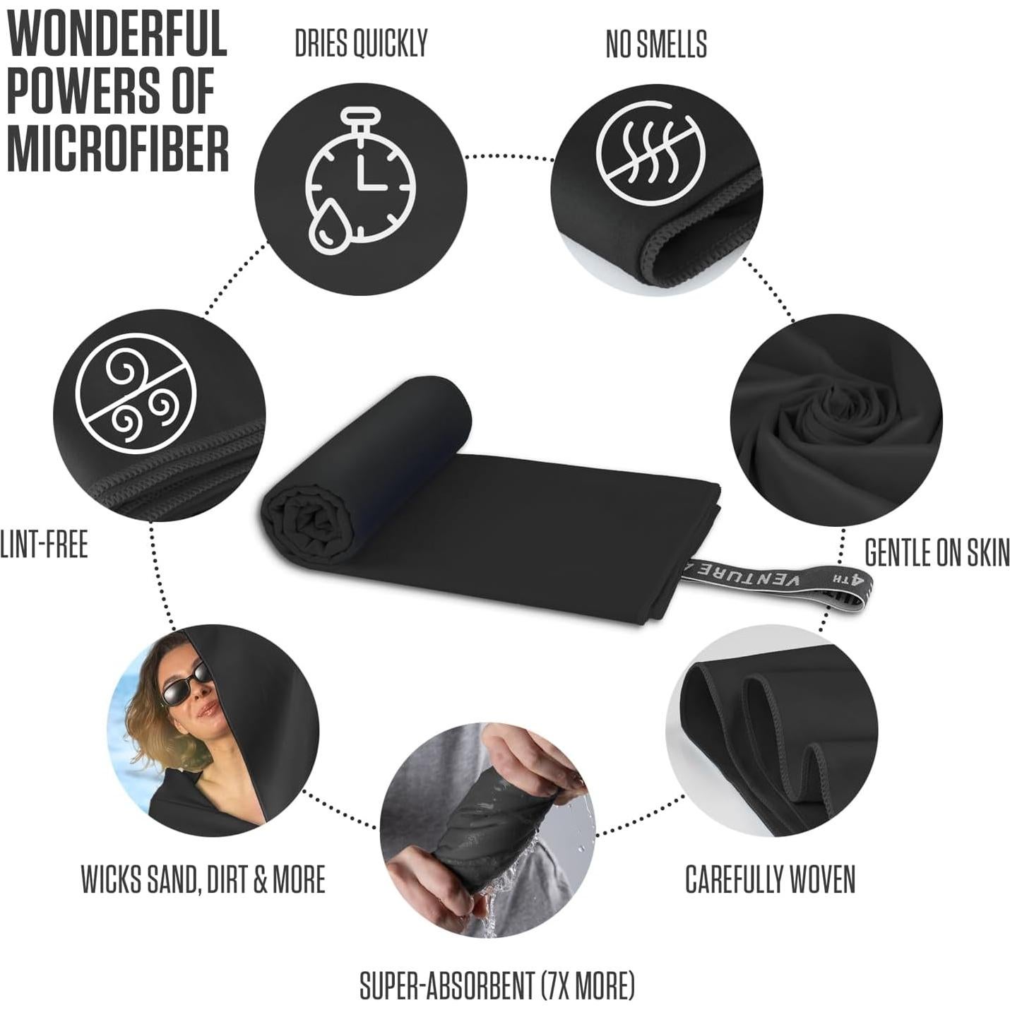 Toalla de Secado Rápido VENTURE 4TH Microfibra Extra Grande