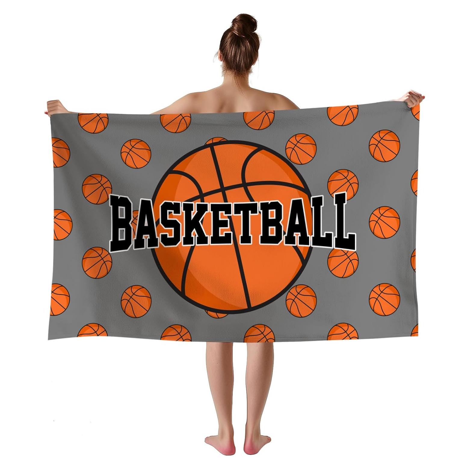 Toalla de Playa Microfibra WZOMT Baloncesto 80x130 cm