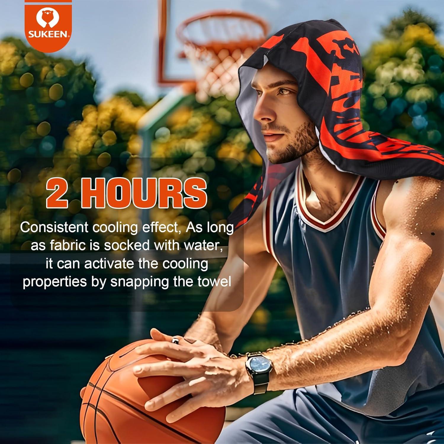 Toalla con Capucha Sukeen - Enfriamiento UV para Deportes 63.5x30.5cm