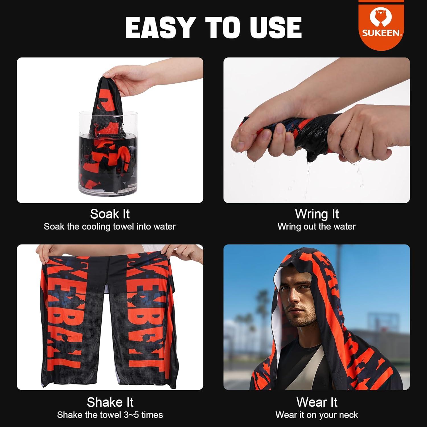 Toalla con Capucha Sukeen - Enfriamiento UV para Deportes 63.5x30.5cm