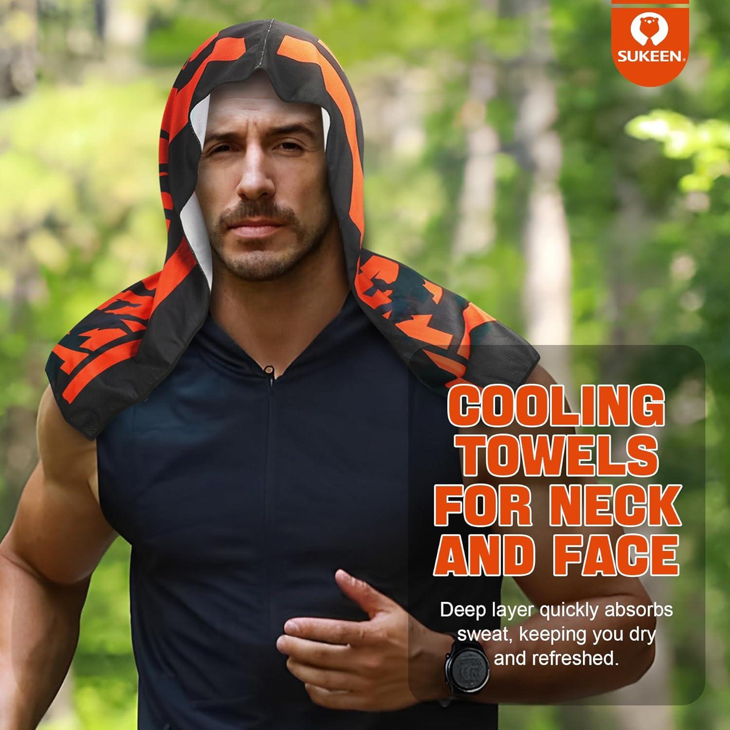 Toalla con Capucha Sukeen - Enfriamiento UV para Deportes 63.5x30.5cm