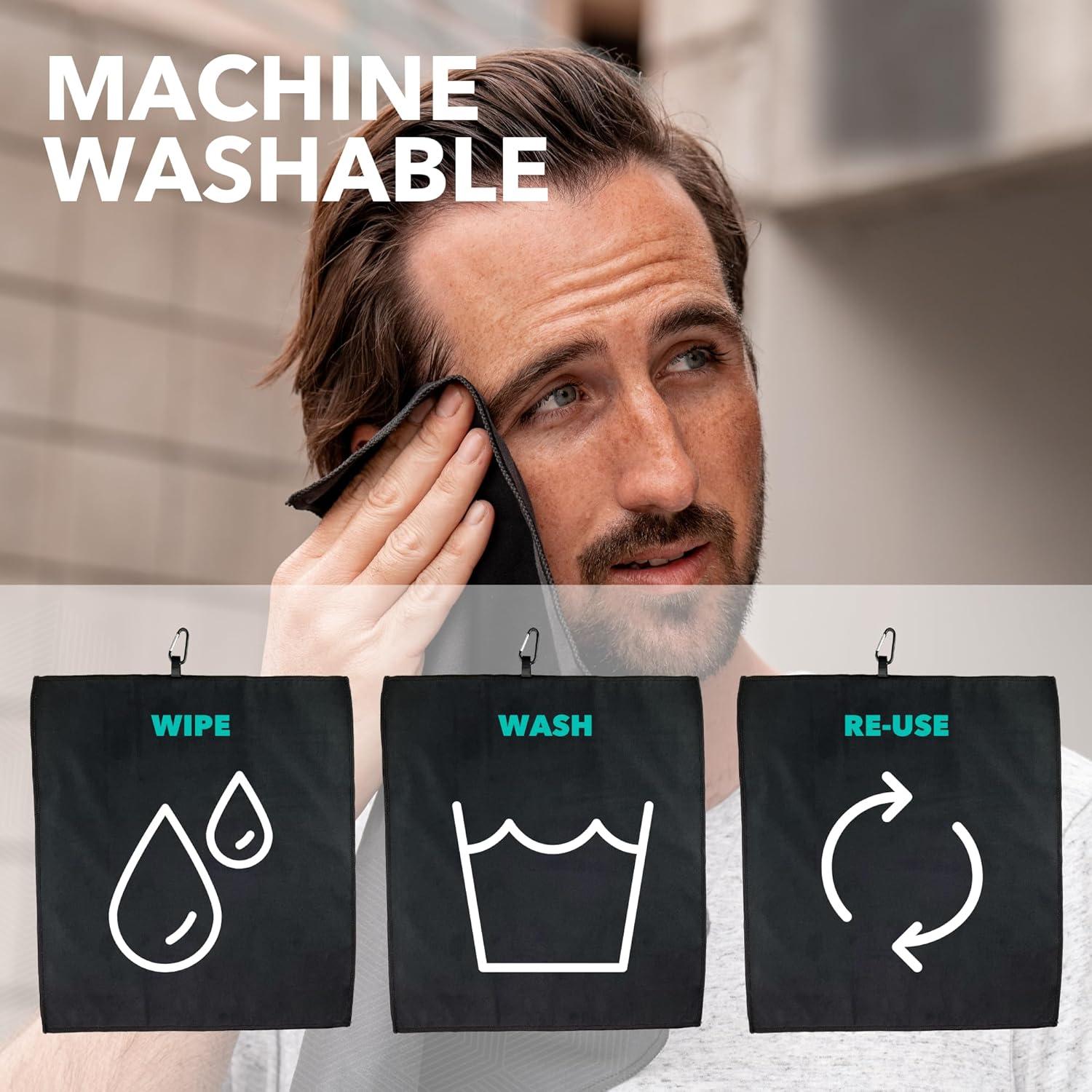 Pañuelos de Microfibra SweatBlock 38x38 cm 3 Unidades Negro