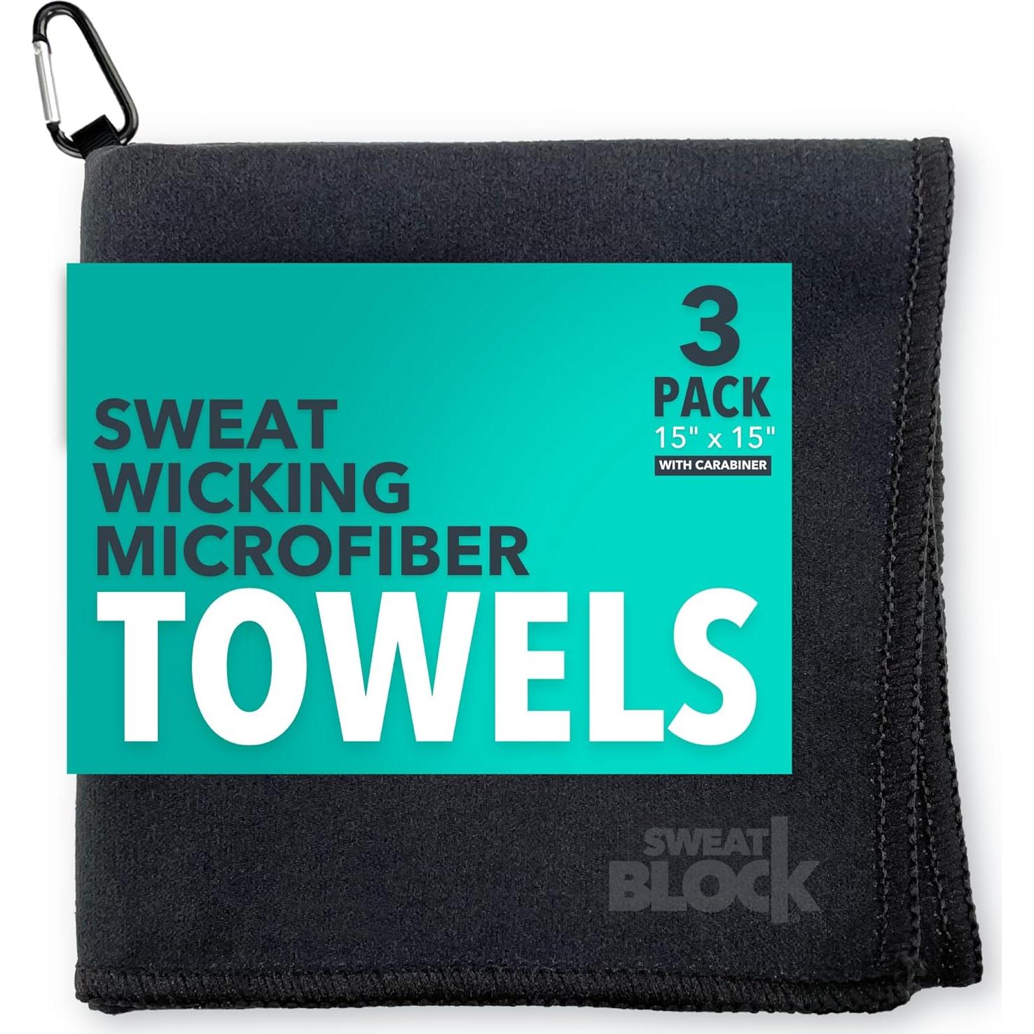 Pañuelos de Microfibra SweatBlock 38x38 cm 3 Unidades Negro