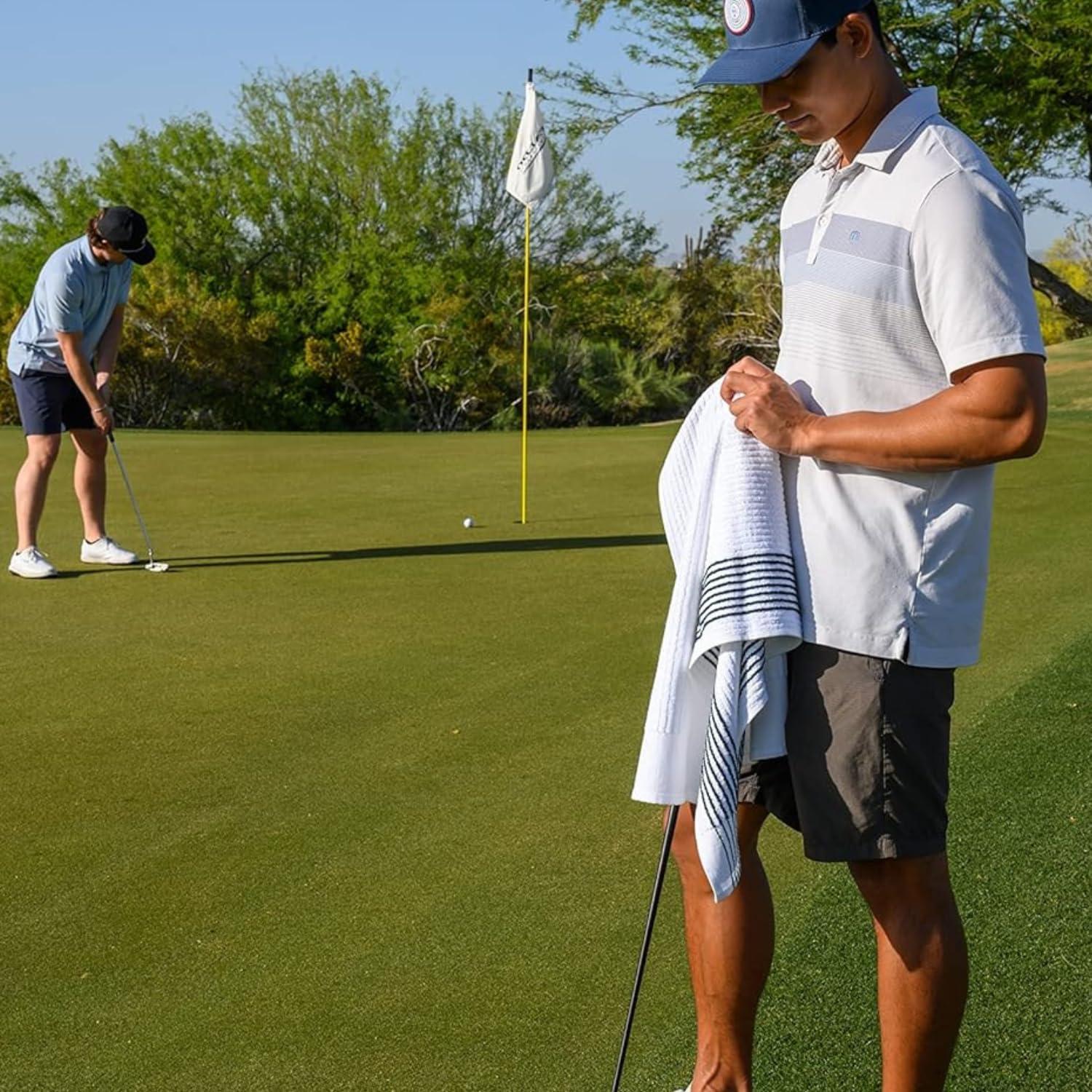 Toalla Caddy de Golf Extra Grande Devant 56x112 cm Rayas Marinas