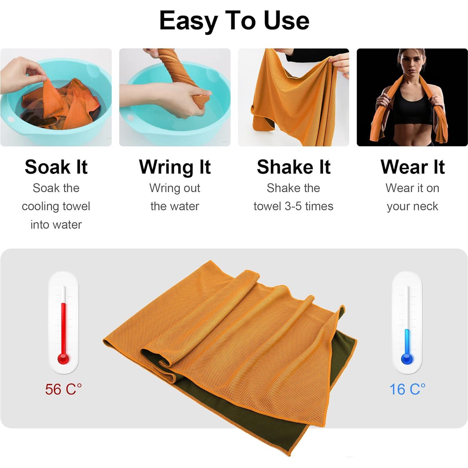 Toallas Enfriadoras Ailawuu 6 Unidades Microfibra 101.6x30.5cm