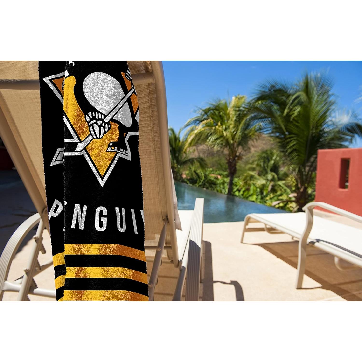Toalla de Playa NHL Pittsburgh Penguins Northwest 76.2x152.4cm Rayas