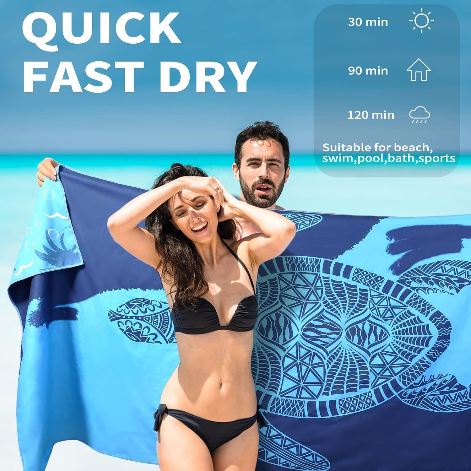 Toallas de Playa Microfibra Gomust 2 Paquete 180x81 cm Secado Rápido