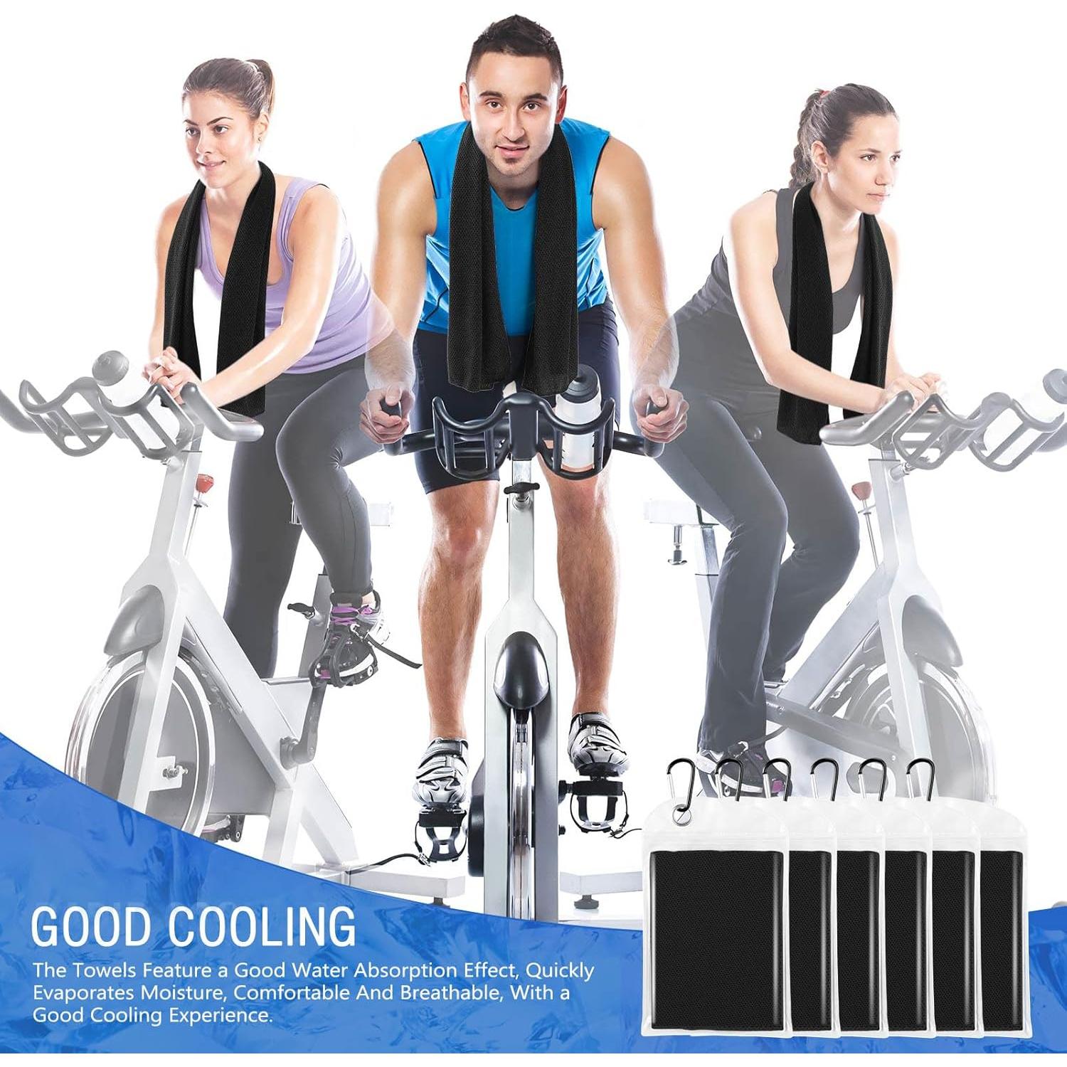 Toallas Enfriadoras Hosuly 6 Piezas 101.6x30.5 cm Negro