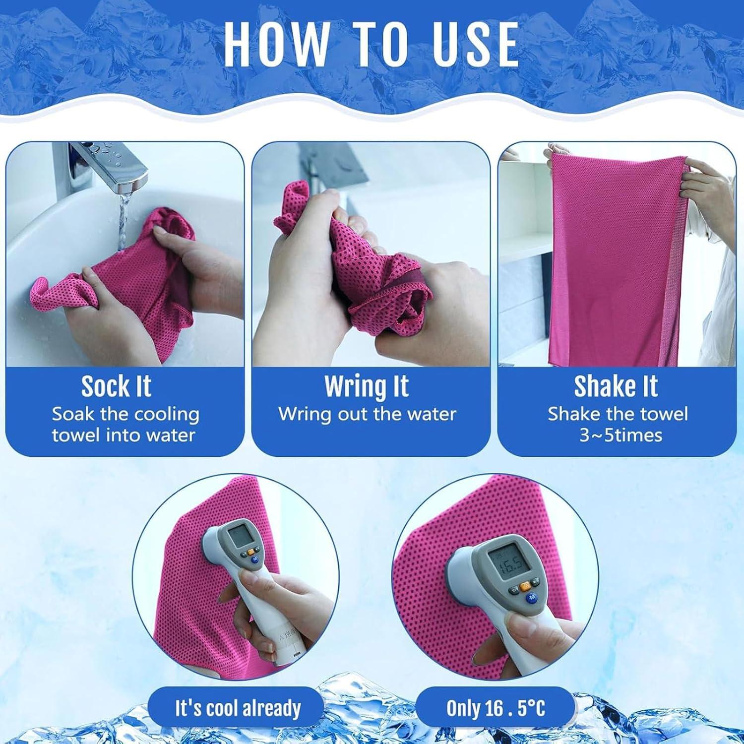 Toallas Enfriadoras Hosuly 15 Piezas 101.6x30.5 cm Poliester