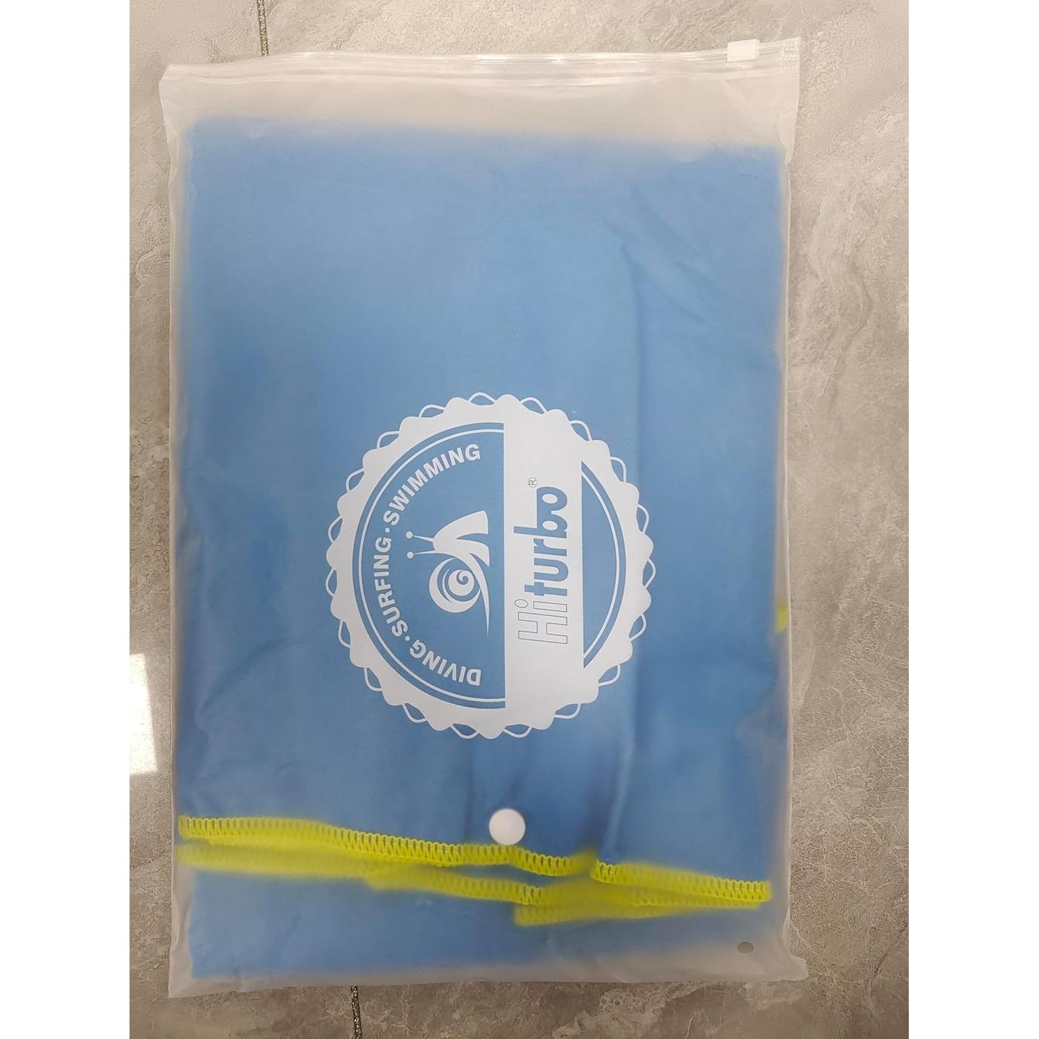 Poncho de Surf Hiturbo Microfibra Azul - Toalla de Playa Secado Rápido