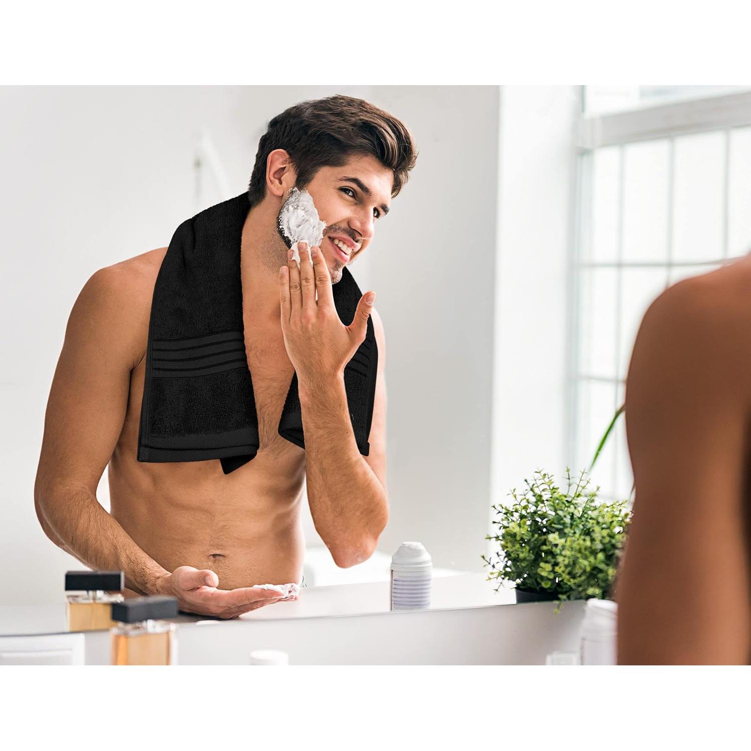 Juego de Toallas Utopia de 8 Piezas 100% Algodón Negro