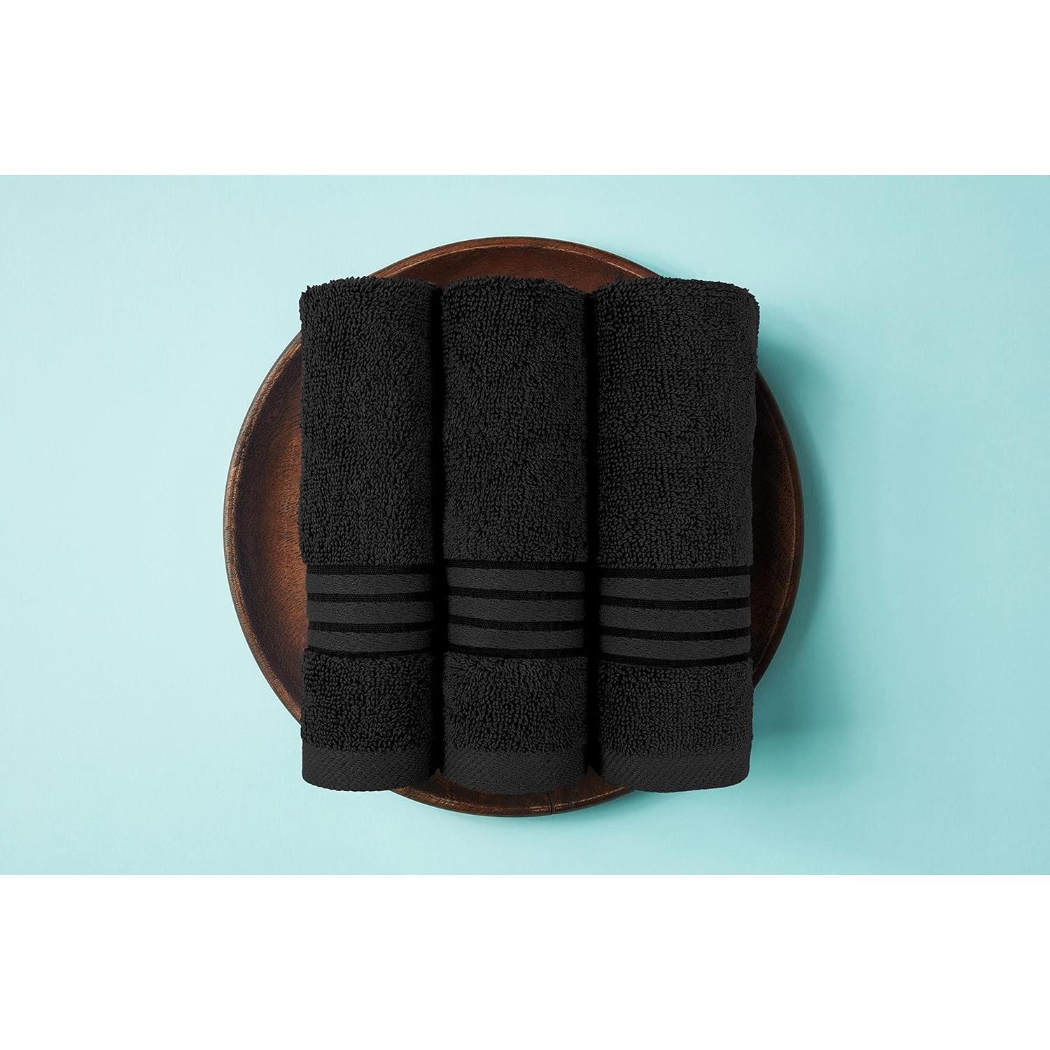 Juego de Toallas Utopia de 8 Piezas 100% Algodón Negro