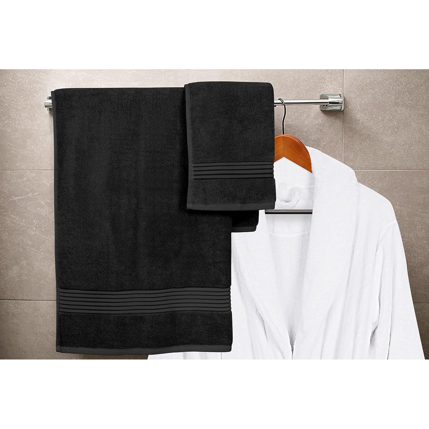 Juego de Toallas Utopia de 8 Piezas 100% Algodón Negro