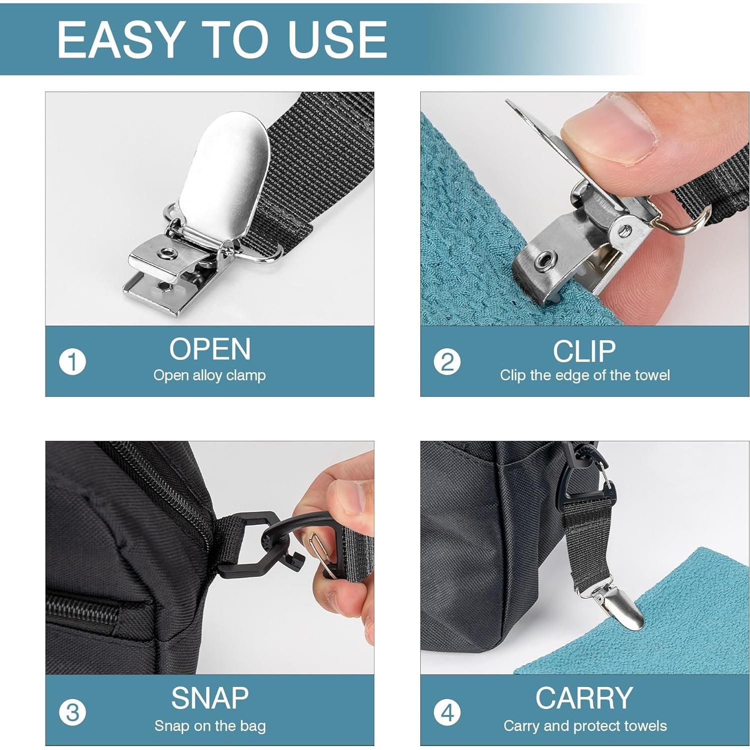 Gancho para Toalla de Tenis TOCCOOL - Clips para Mochila y Cerca (3 PCS)