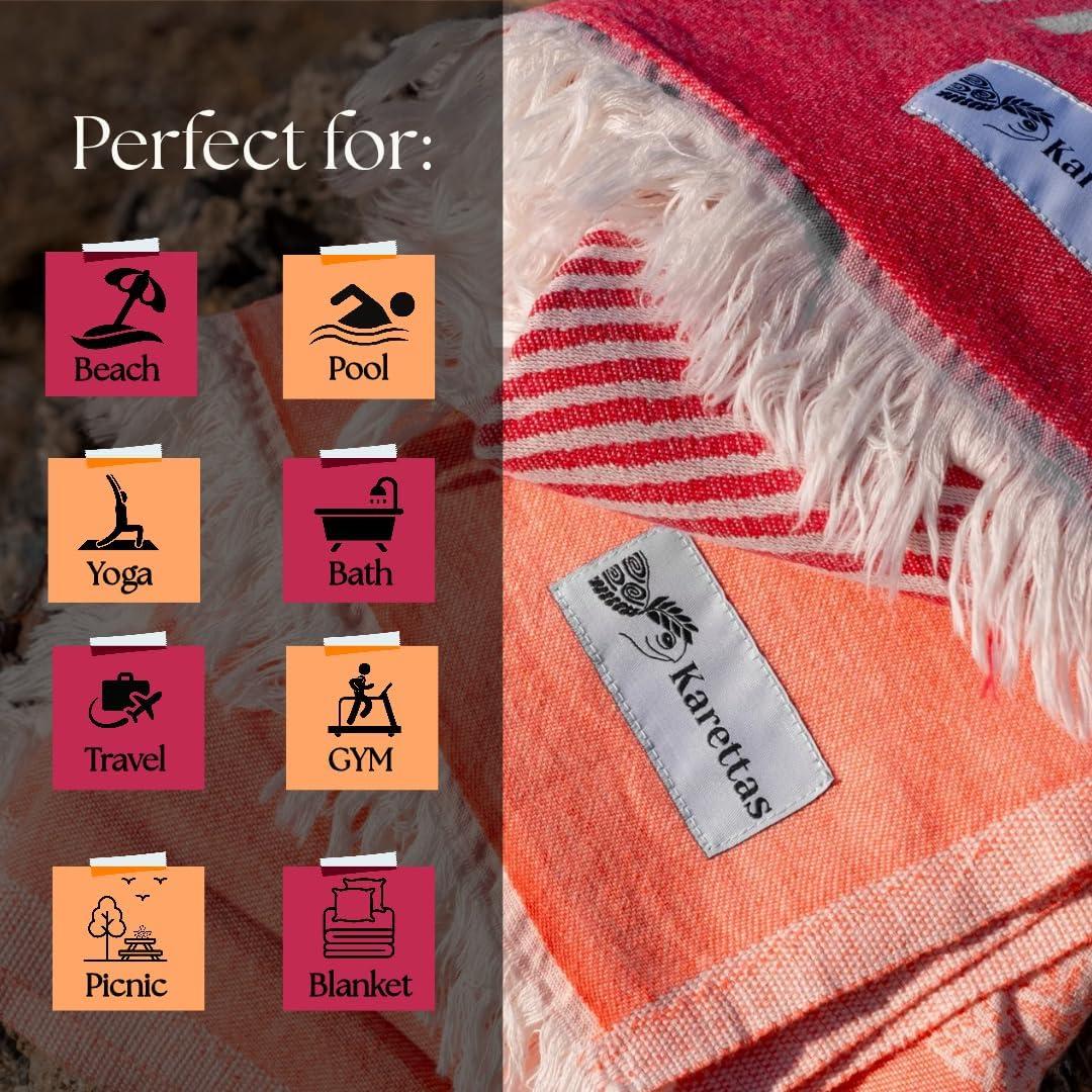 Toalla de Playa Karettas - 100% Algodón Orgánico - 170x86 cm