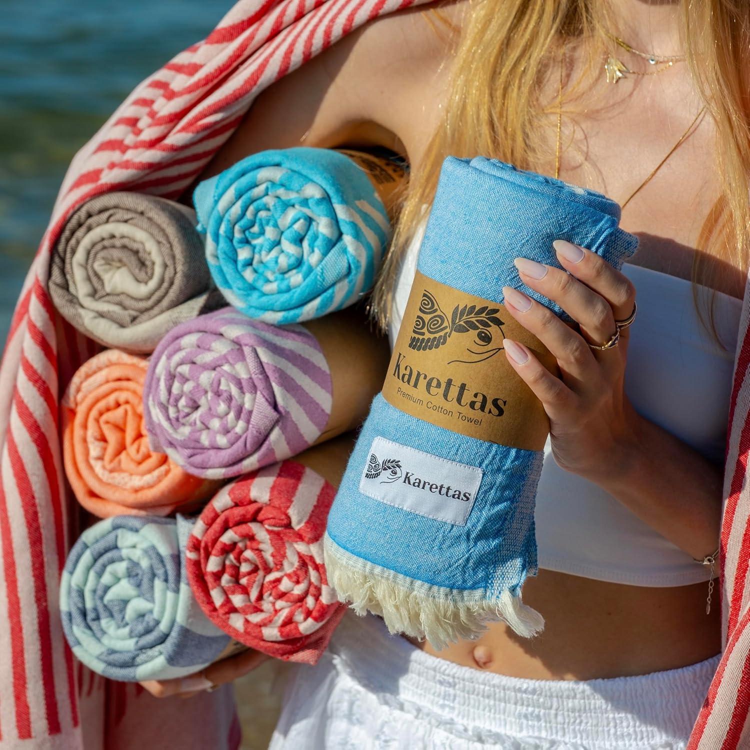 Toalla de Playa Karettas - 100% Algodón Orgánico - 170x86 cm