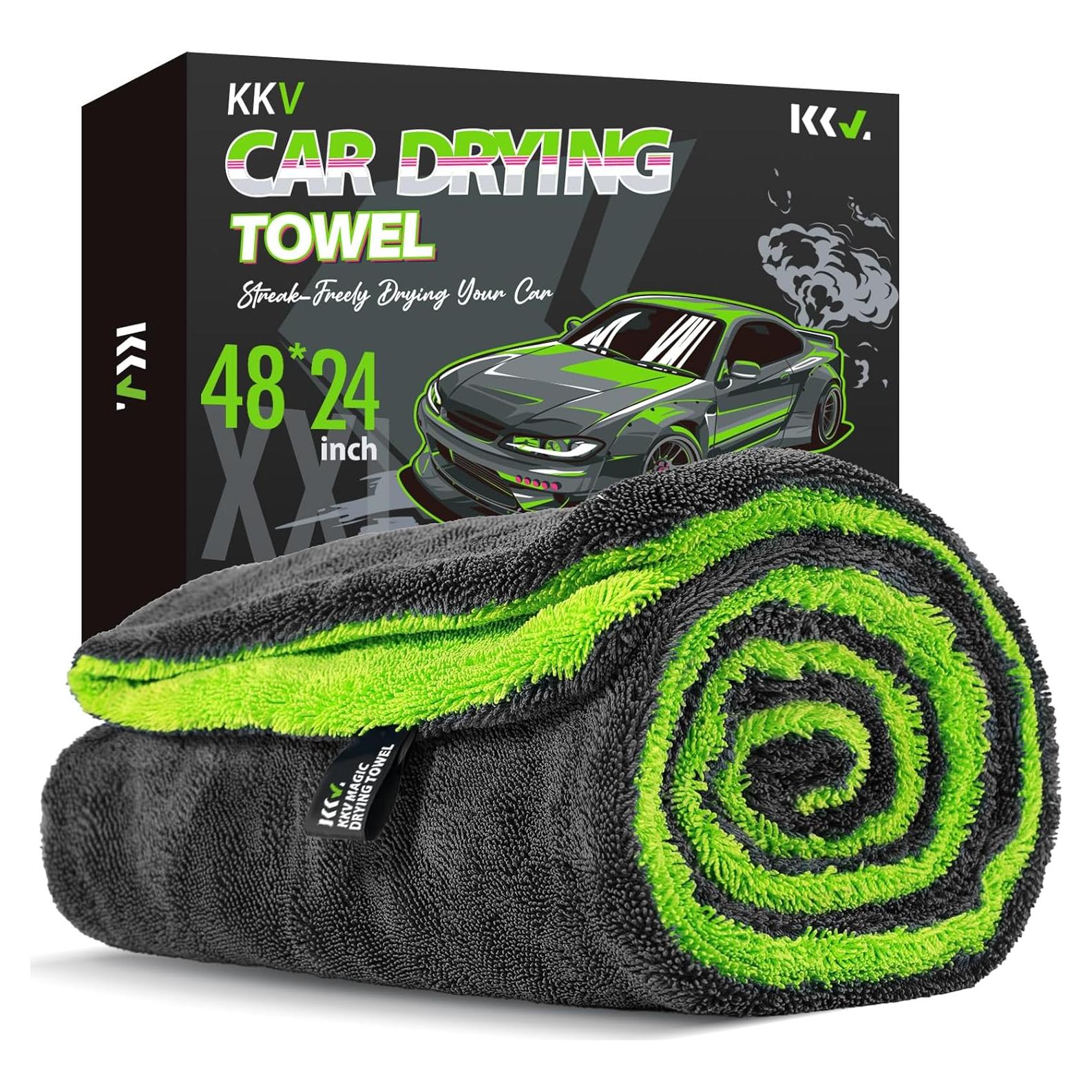 Toalla de Secado KKV Microfibra 48x24" Súper Absorbente Gris