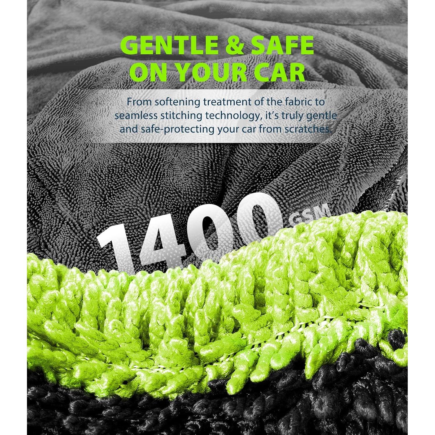 Toalla de Secado KKV Microfibra 48x24" Súper Absorbente Gris