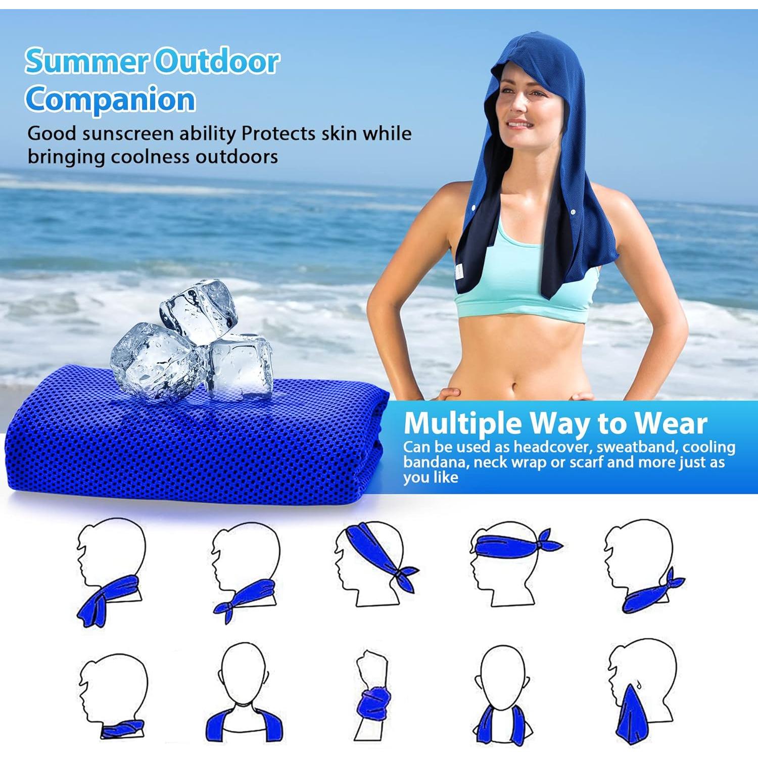 Toalla Refrigerante con Capucha Sukeen Azul Real 63.5x30.5cm