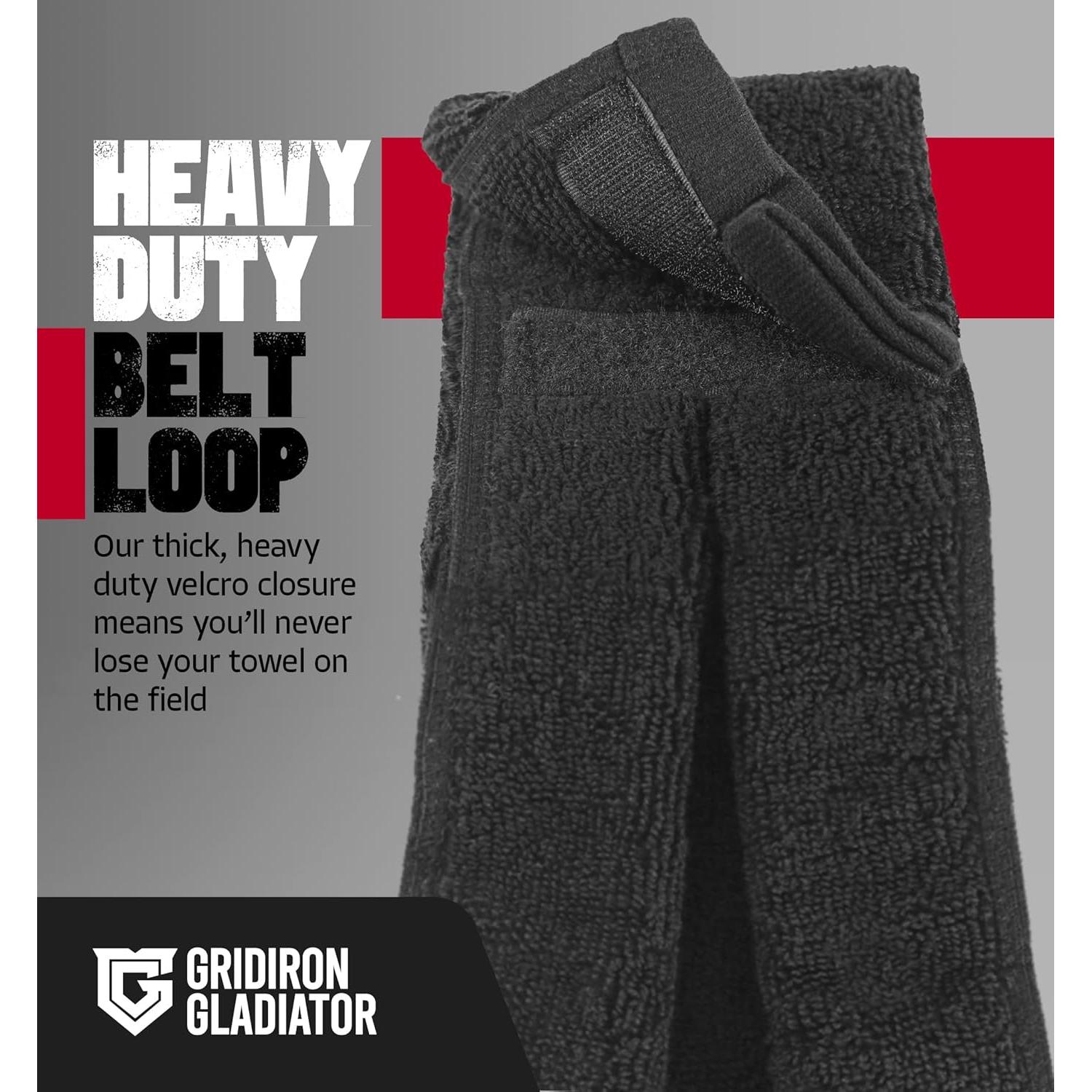 Toalla de Fútbol Gridiron Gladiator 100% Algodón Terry Negra 38.1x30.5cm