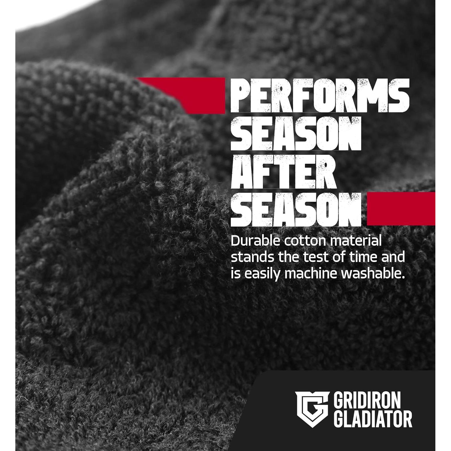 Toalla de Fútbol Gridiron Gladiator 100% Algodón Terry Negra 38.1x30.5cm