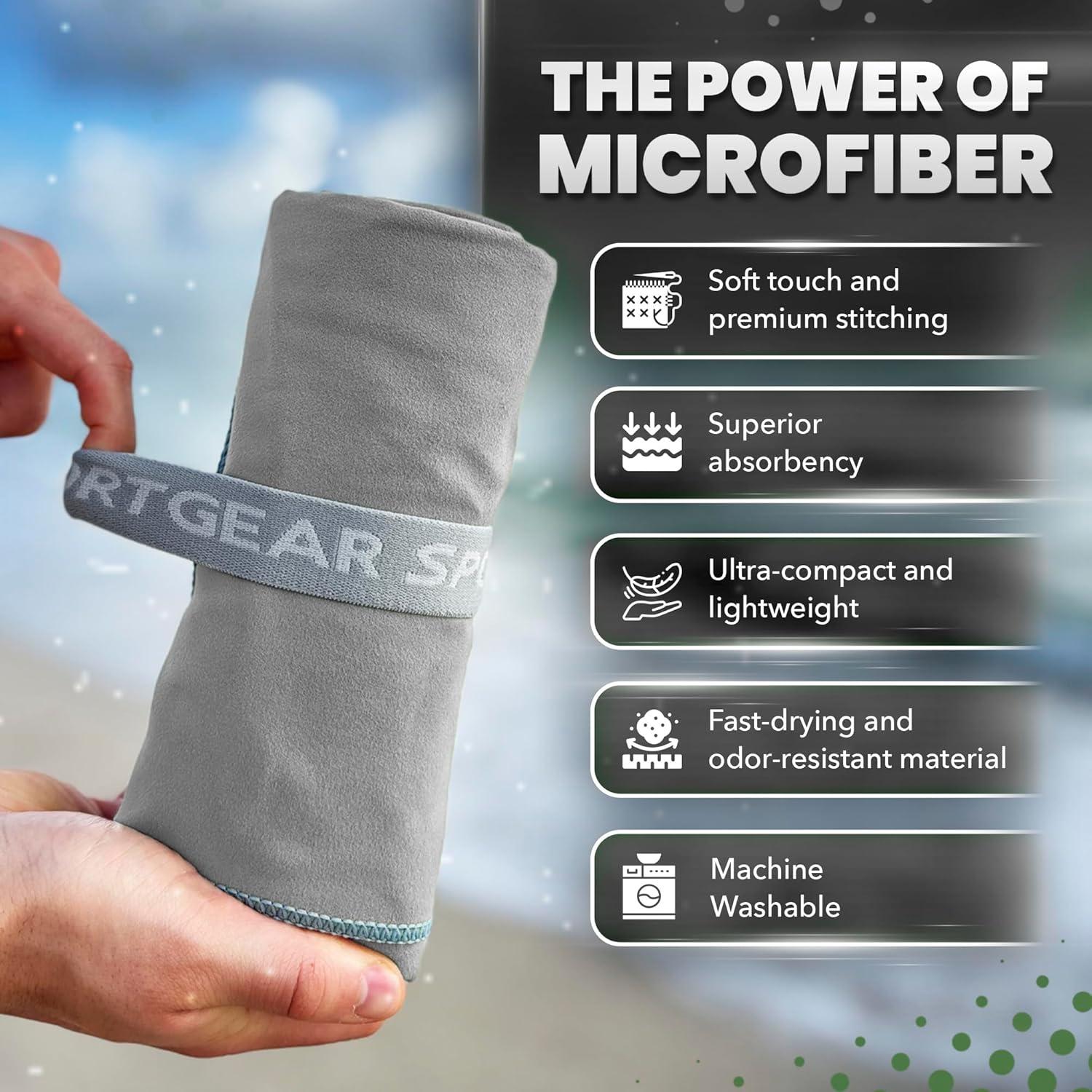 Toalla de Microfibra Sport Gear Liso 130x80cm Secado Rápido