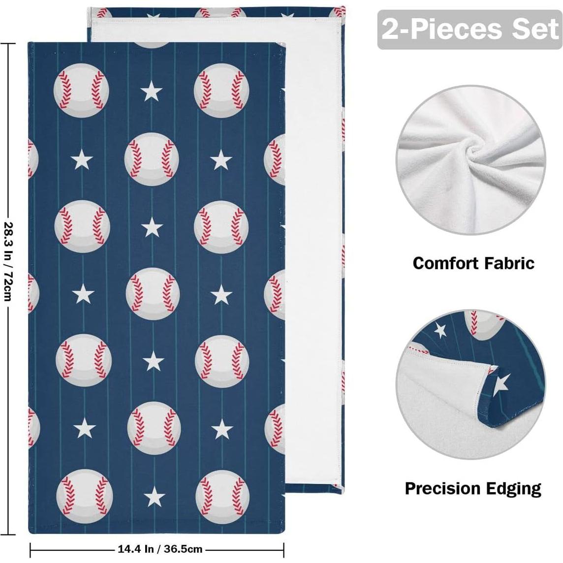 Set de Toallas de Mano Senya 2 Unidades Rayas Béisbol 76.2x38.1cm