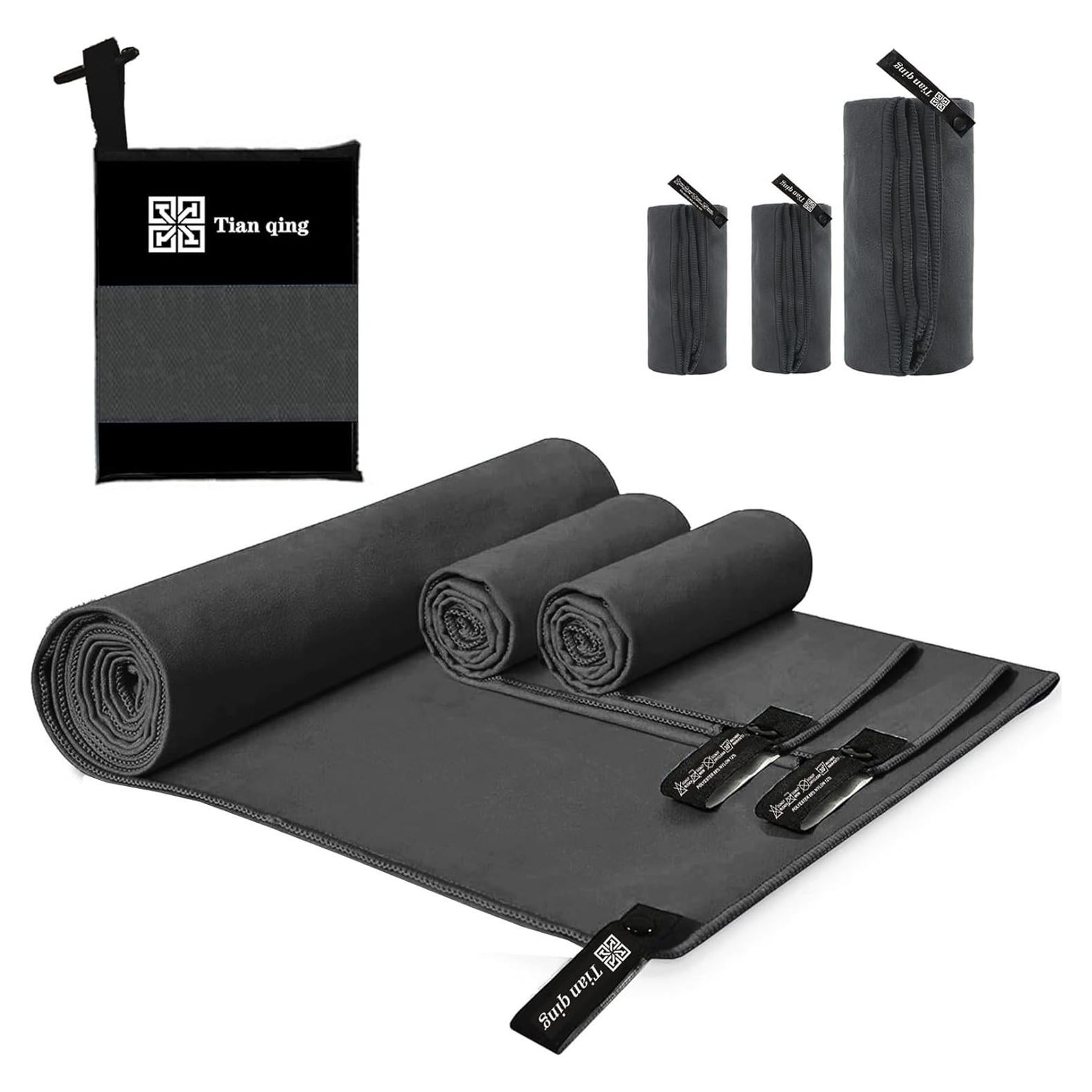 Juego de Toallas de Microfibra Tian Qing 3 Piezas Secado Rápido