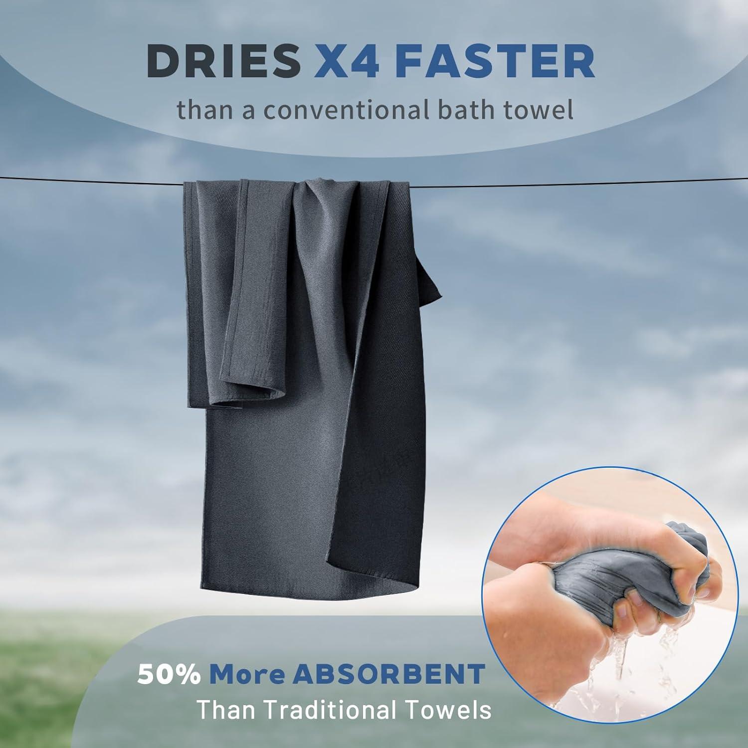 Juego de Toallas de Microfibra Tian Qing 3 Piezas Secado Rápido