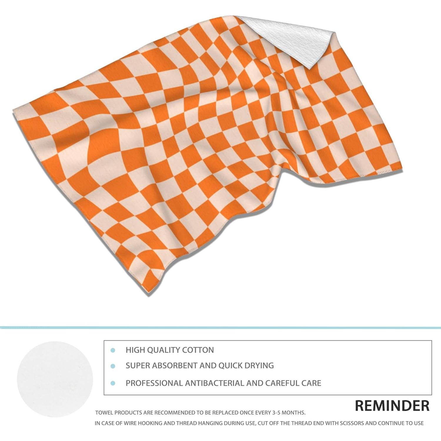 Juego de 2 Toallas de Mano CXULIN Microfibra Retro Naranja 71x36cm