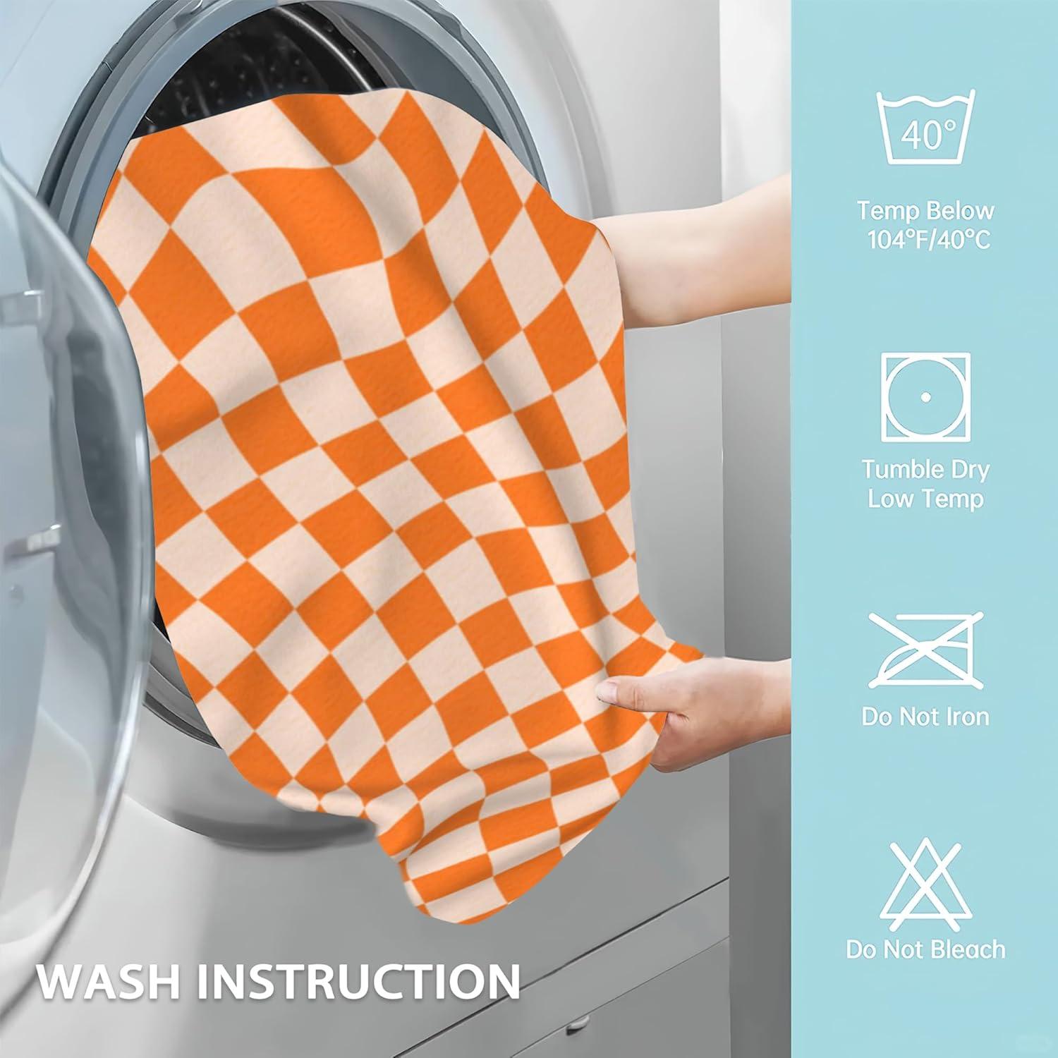 Juego de 2 Toallas de Mano CXULIN Microfibra Retro Naranja 71x36cm