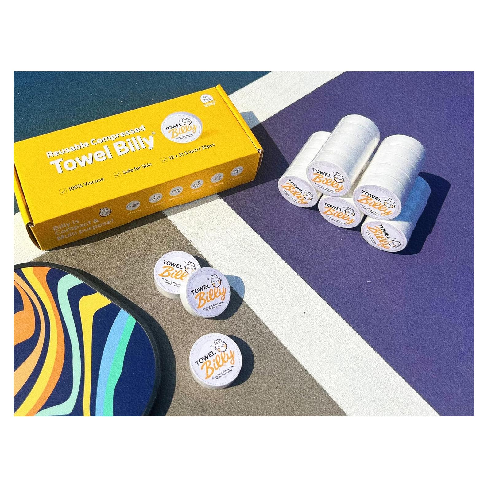 Toallas Comprimidas Desechables Billy 25PCS 100% Viscosa Grande