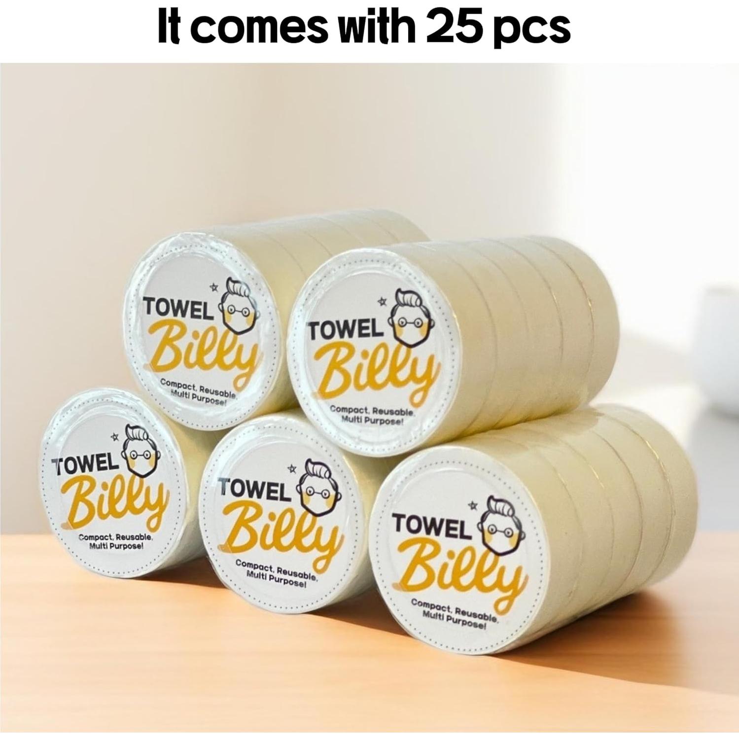 Toallas Comprimidas Desechables Billy 25PCS 100% Viscosa Grande